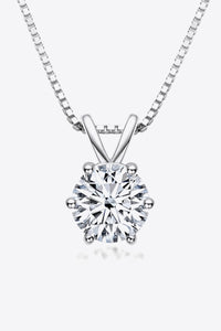 Stellar Luminescence 925 Sterling Silver 1 Carat Moissanite Pendant Necklace (silver or gold)