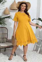 Load image into Gallery viewer, Brighten Your Day Round Neck Openwork Dress (multiple color options)
