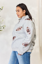 Load image into Gallery viewer, It&#39;s Game Day Sequin Football Half Zip Long Sleeve Sweatshirt (multiple color options)
