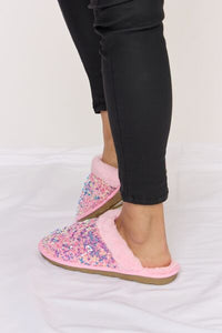 Sofia Sequin Plush Round Toe Slippers