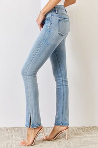 Adelaide Mid Rise Y2K Slit Bootcut Jeans by Kancan