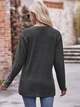 Load image into Gallery viewer, Harvest Hues Buttoned Notched Neck Long Sleeve Top
