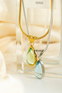 Enchanting Teardrop Titanium Steel Pendant Necklace (gold or silver)