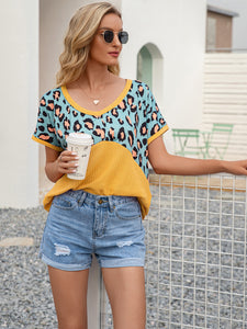 Leopard Love Waffle-Knit Short Sleeve Top (multiple color options)