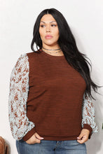 Load image into Gallery viewer, Watching Falling Leaves Foil Printed Sleeve Top in Chestnut
