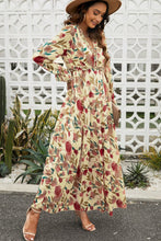 Load image into Gallery viewer, Weekend Away Floral Frill Trim Flounce Sleeve Plunge Maxi Dress (2 color options)
