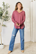 Load image into Gallery viewer, Livin&#39; Life V-Neck Exposed Seam Long Sleeve Top
