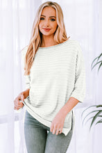 Load image into Gallery viewer, Best of Both Worlds Round Neck Dropped Shoulder Side Slit Pullover Sweater (multiple color options)
