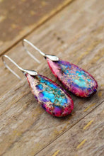 Load image into Gallery viewer, Handcrafted Teardrop Shape Natural Stone Dangle Earrings (multiple color options)
