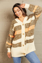 Load image into Gallery viewer, Fall Bucket List Striped Button Down Longline Cardigan with Pockets
