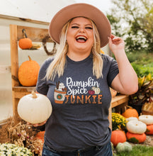 Load image into Gallery viewer, Pumpkin Spice Junkie Graphic T-Shirt
